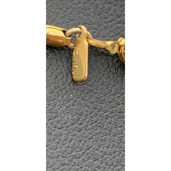 Vintage Monet Gold Tone Simple 30” Link Necklace Signed Sister Clasp - Picture 5 of 5